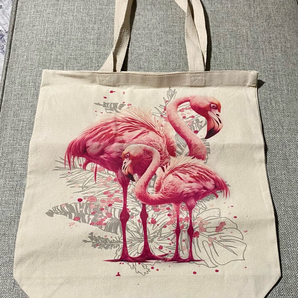 Pink Flamingo Canvas Tote Bag